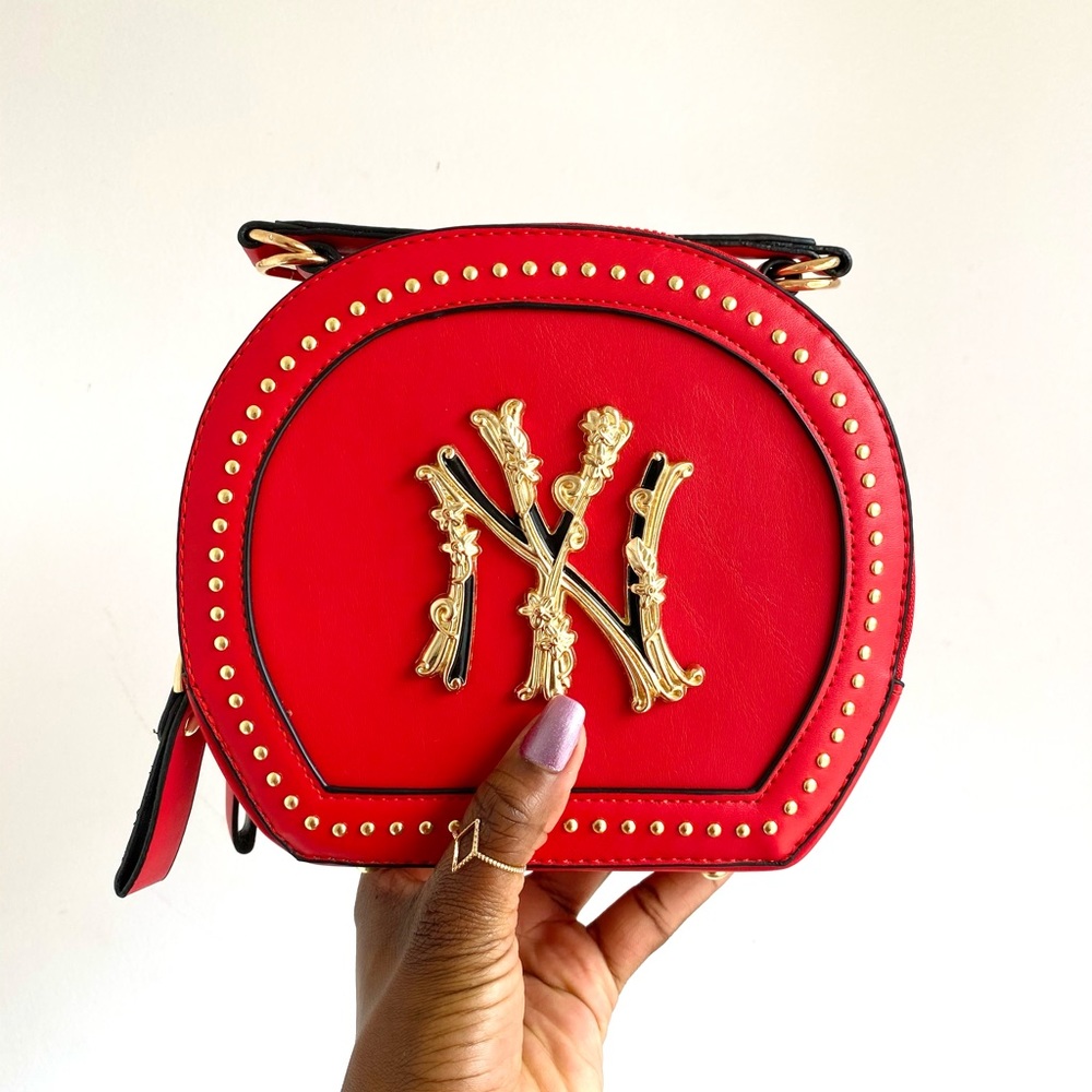 Red New York NY crossbody bag